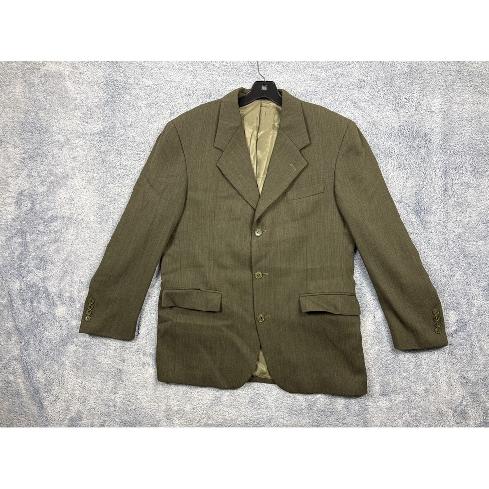 Andrew Fezza Mens 40S Olive Green Blazer Giovanni Tonella Italian Sport Coat
